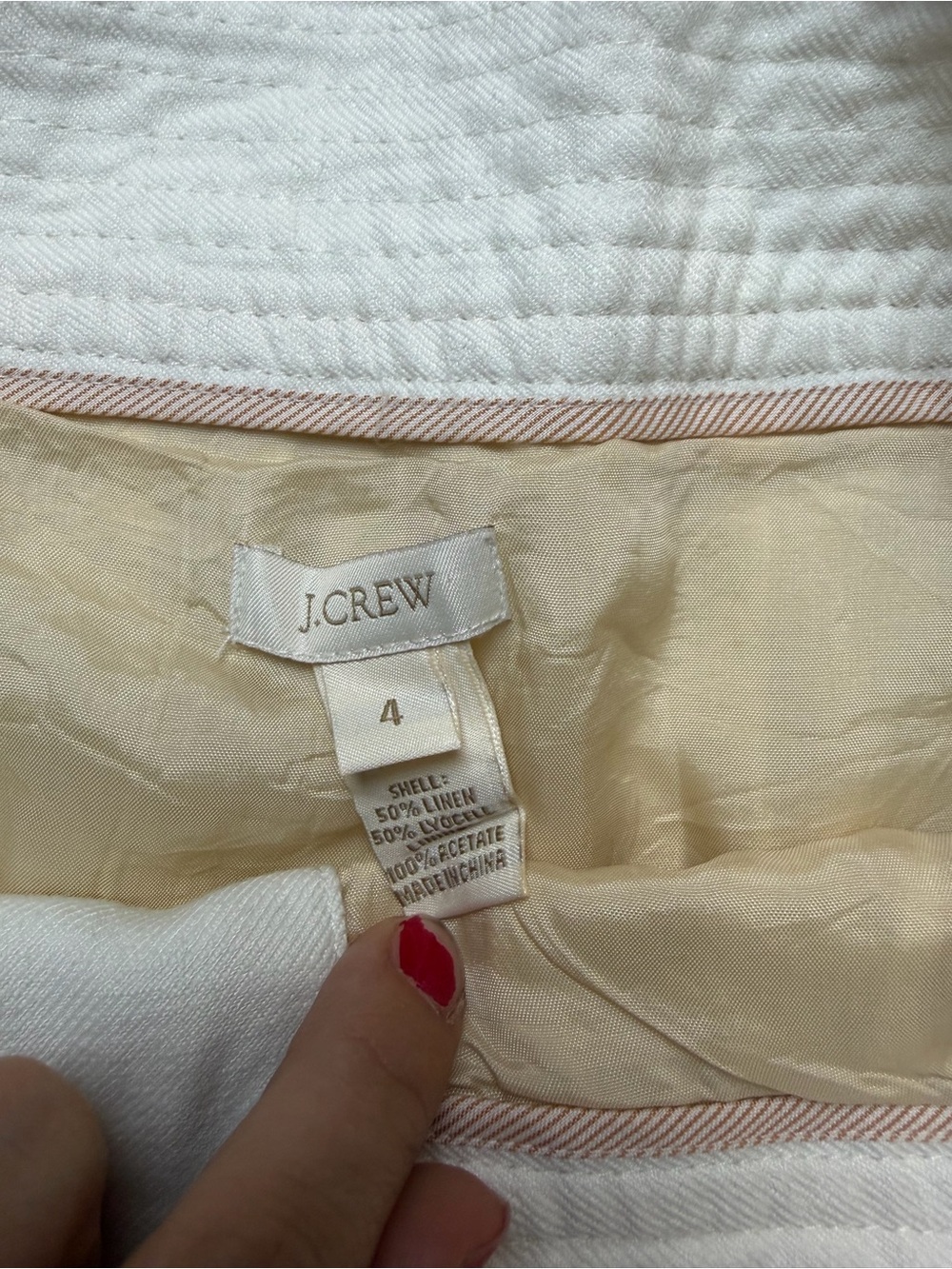 J. Crew Cream linen blend skirt sz S - Picture 2 of 4